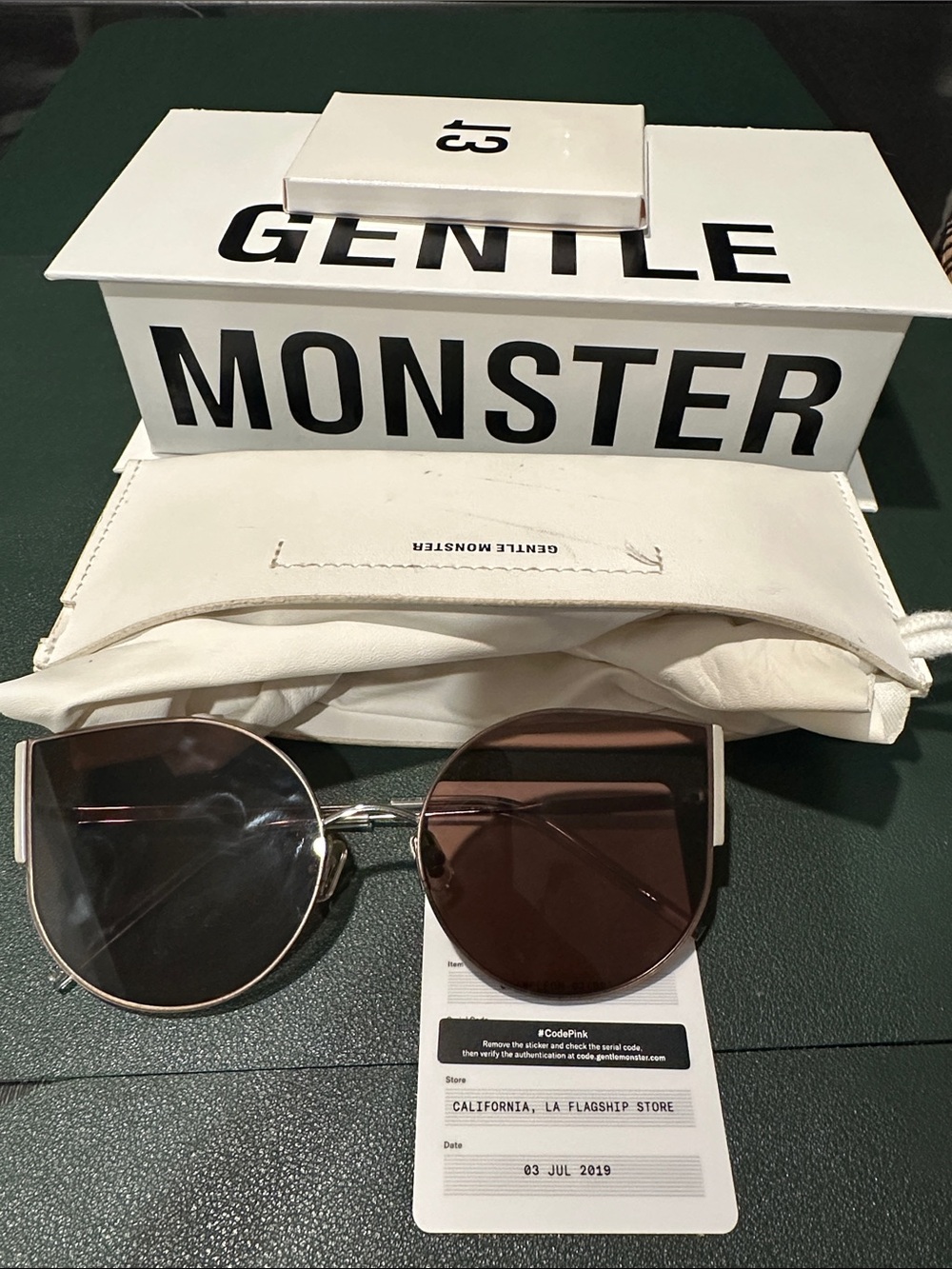 GENTLE MONSTER Gold Frame Sunglasses - Chameleon 2019